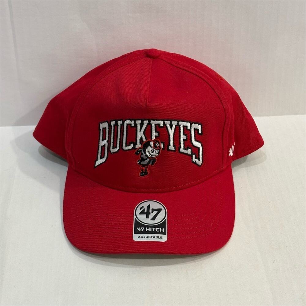 Ohio State Buckeyes '47 Brand Hitch Snapback Hat Red Brutus Mascot NCAA